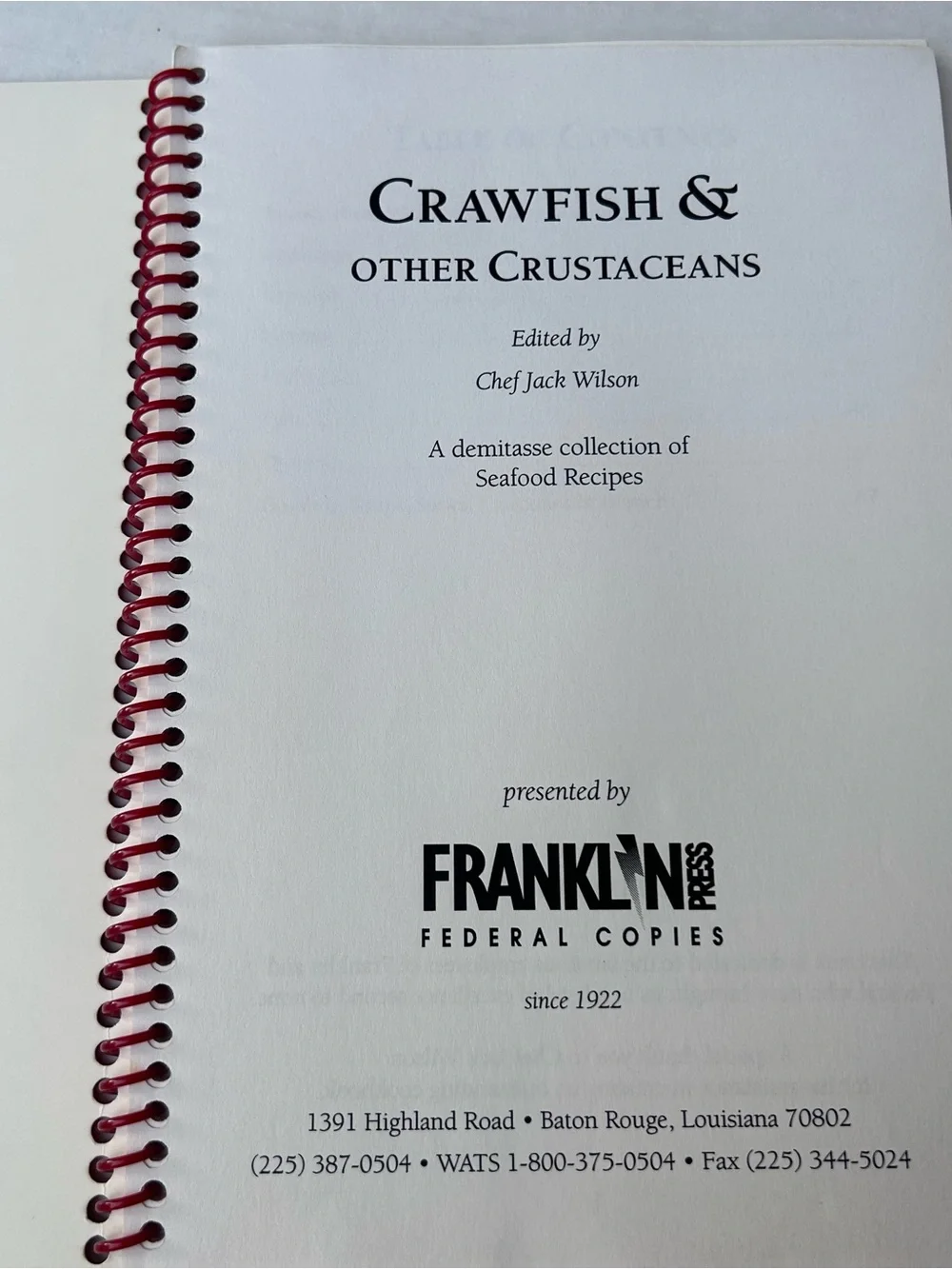 Crawfish & Other Crustaceans Cookbook Chef Jack Wilson Seafood Recipes
